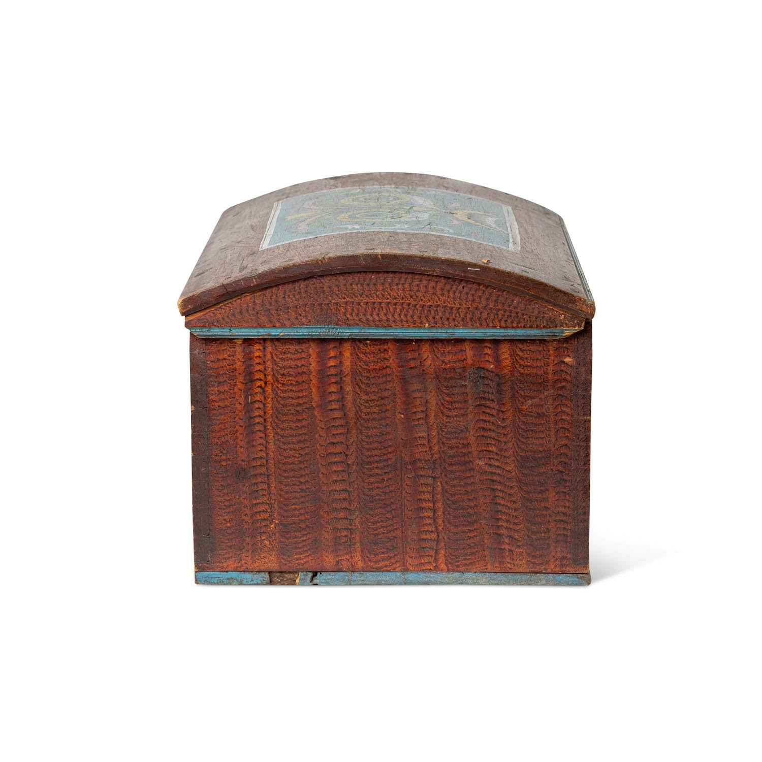 Norwegian Painted Dome Lid Trunk, Dated 1868 Eleish Van Breems Home
