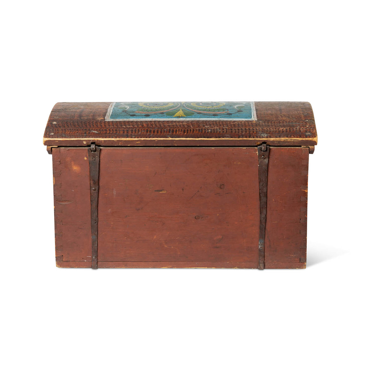 Norwegian Painted Dome Lid Trunk, Dated 1868 Eleish Van Breems Home
