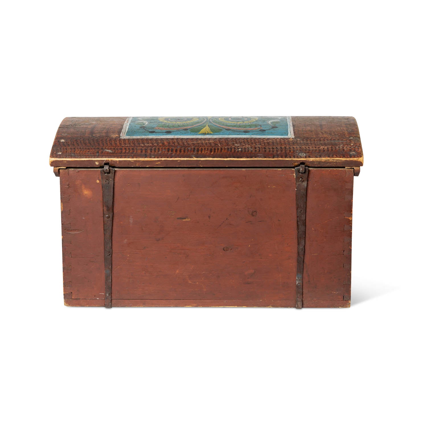 Norwegian Painted Dome Lid Trunk, Dated 1868 Eleish Van Breems Home