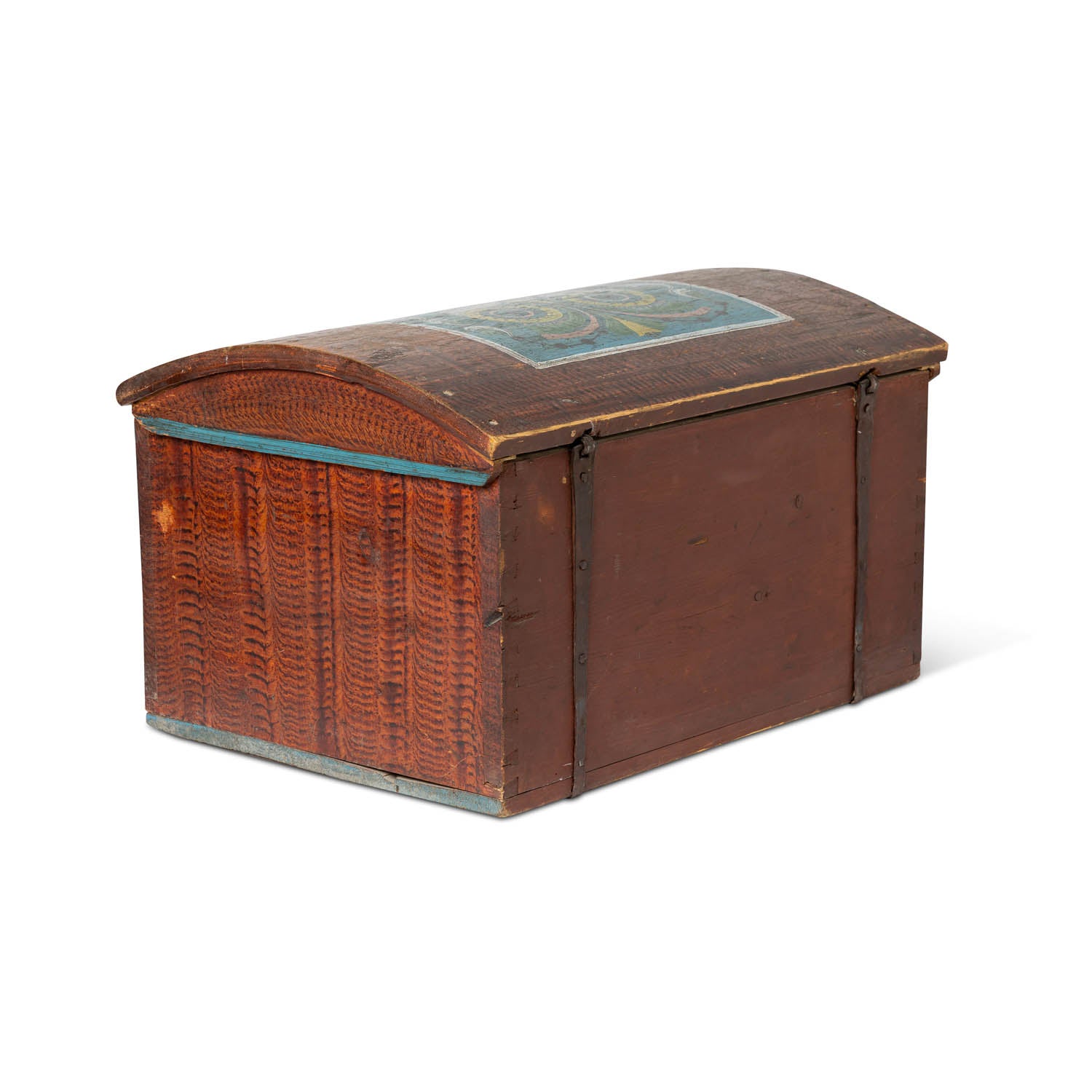 Norwegian Painted Dome Lid Trunk, Dated 1868 Eleish Van Breems Home