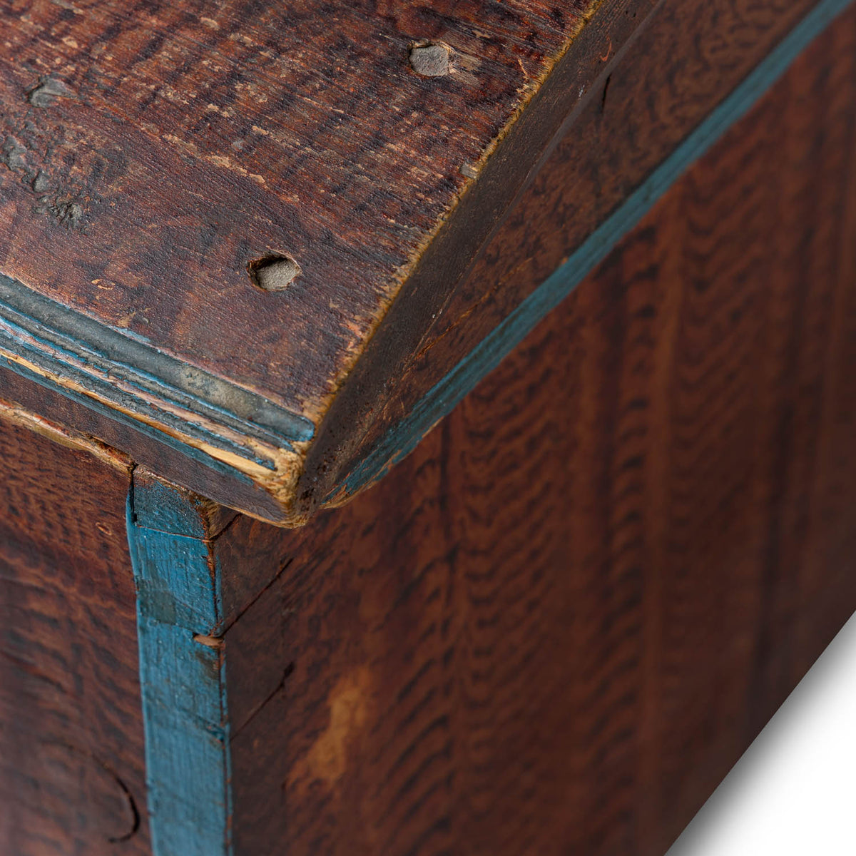 Norwegian Painted Dome Lid Trunk, Dated 1868 Eleish Van Breems Home