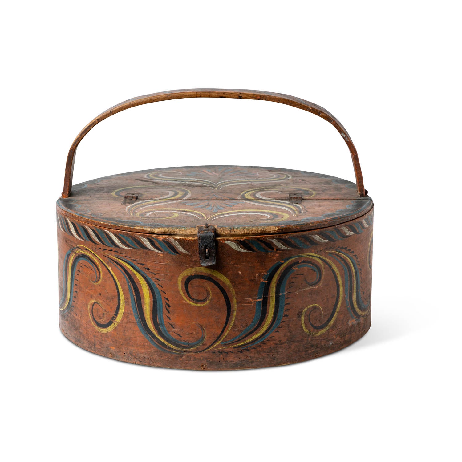 Painted Scandinavian Bentwood Carrier, 19th C Eleish Van Breems Home