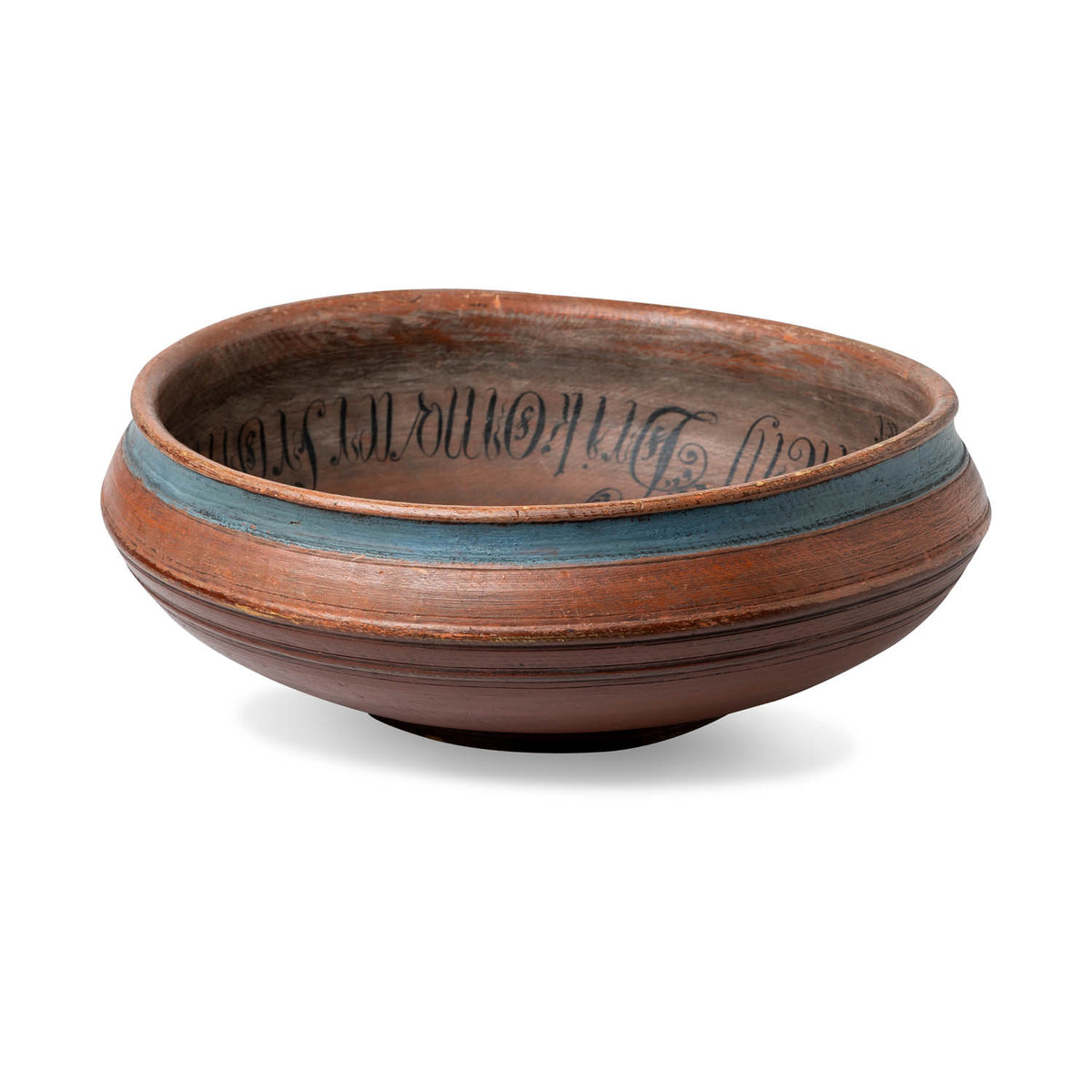 19th C. Norwegian Pine Turned and Painted Bowl Eleish Van Breems Home