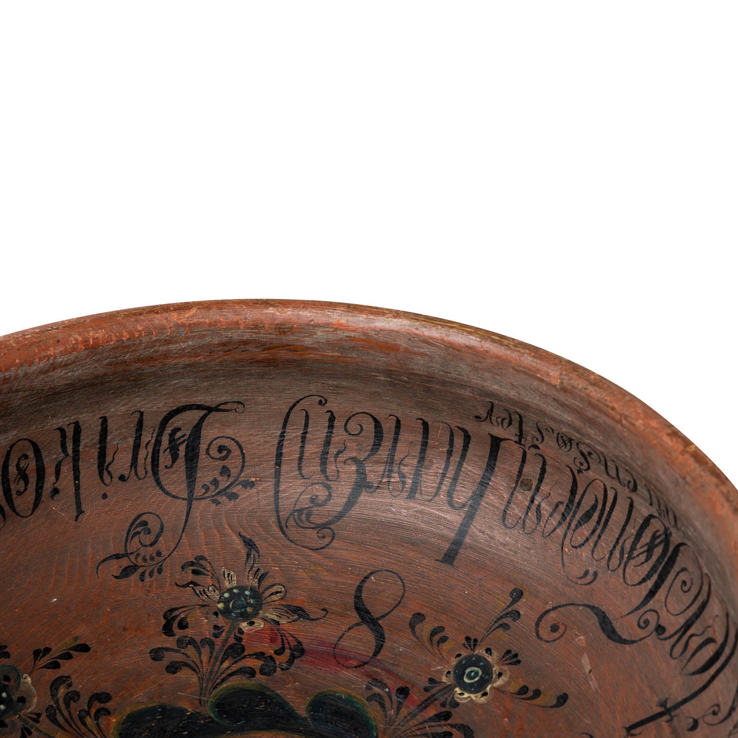 19th C. Norwegian Pine Turned and Painted Bowl Eleish Van Breems Home