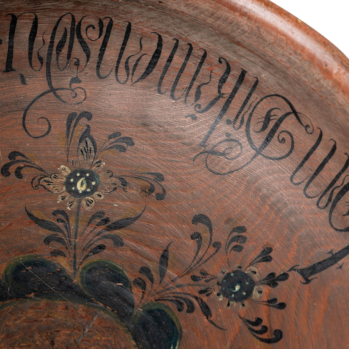 19th C. Norwegian Pine Turned and Painted Bowl Eleish Van Breems Home