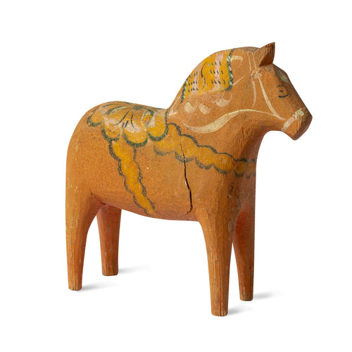 Scandinavian L 19thc. Painted & Carved Dala Horse Large