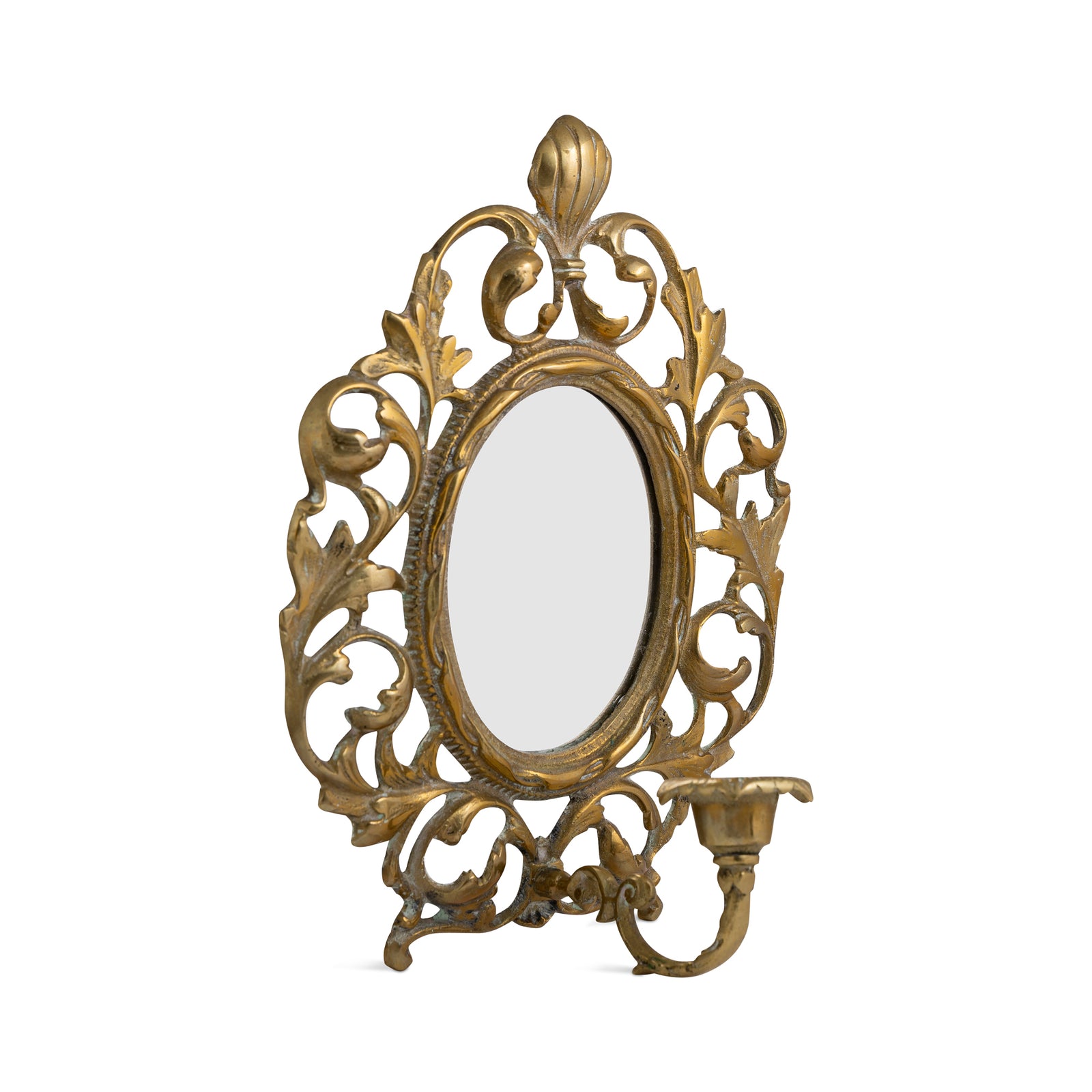 Swedish Cast Brass Mirror Backed Candle Sconce Eleish Van Breems Home