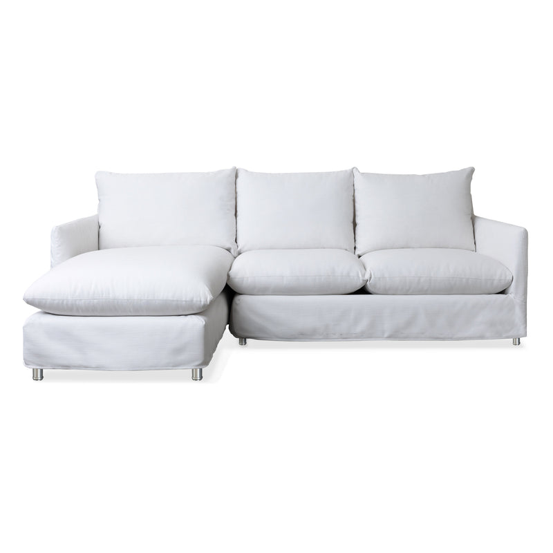 Beacon Two Piece Sectional in Fresno Alabaster LF Chaise RF Loveseat