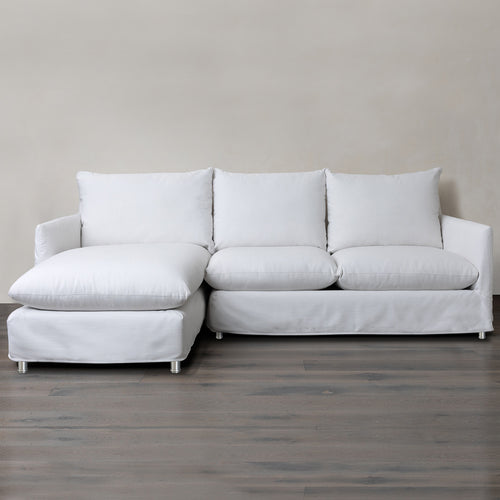 Beacon Two Piece Sectional in Fresno Alabaster LF Chaise RF Loveseat