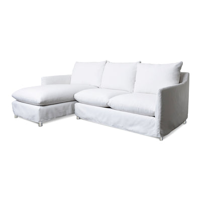 Beacon Two Piece Sectional in Fresno Alabaster LF Chaise RF Loveseat