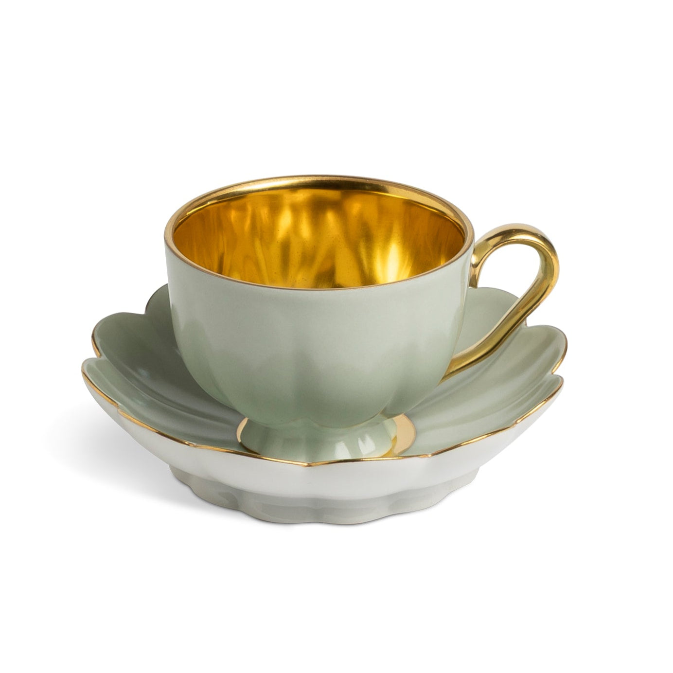 Augarten Coffee Cup & Saucer 24k Lined Eleish Van Breems Home