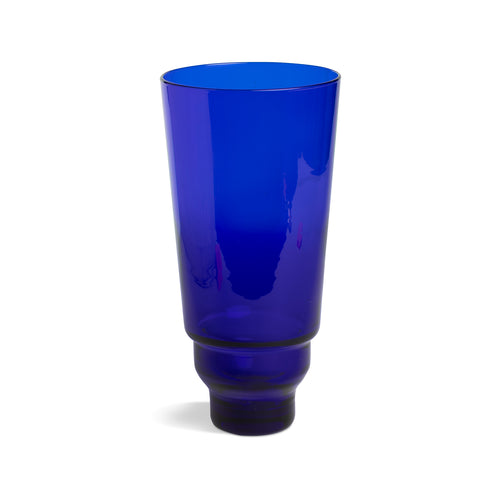 Vintage, Cobalt, Blue Tiered, Hand-blown Glass Vase