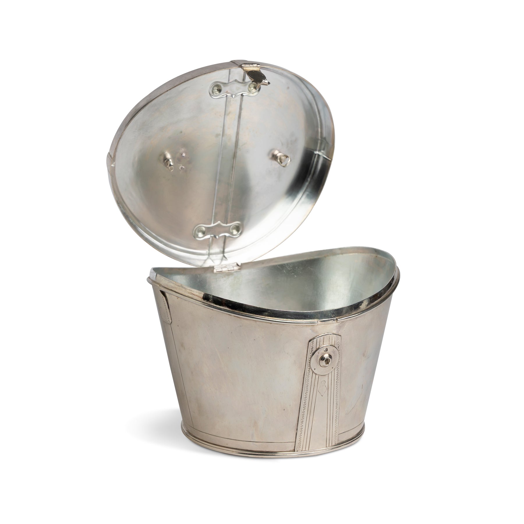 Art Deco Silver-plate Hat Box Ice Bucket Eleish Van Breems Home