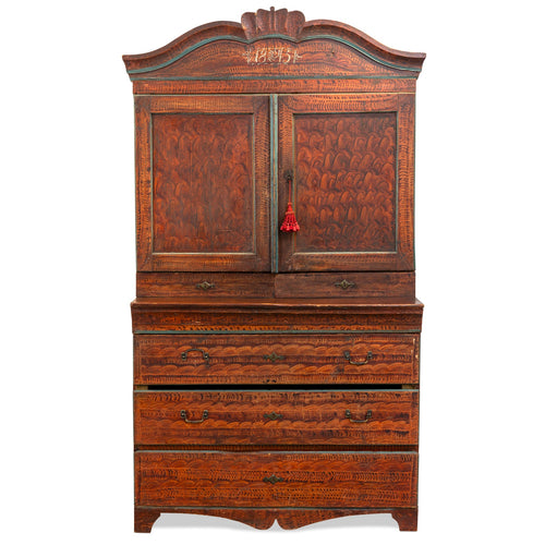 Armoire With Original Paint, Dated 1845