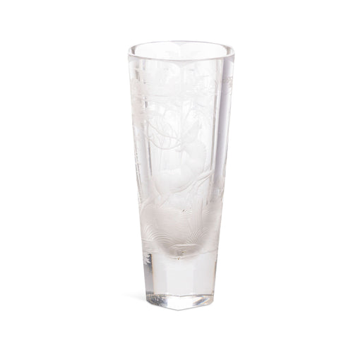 Mid-Century Bohemian Small Etched Vase