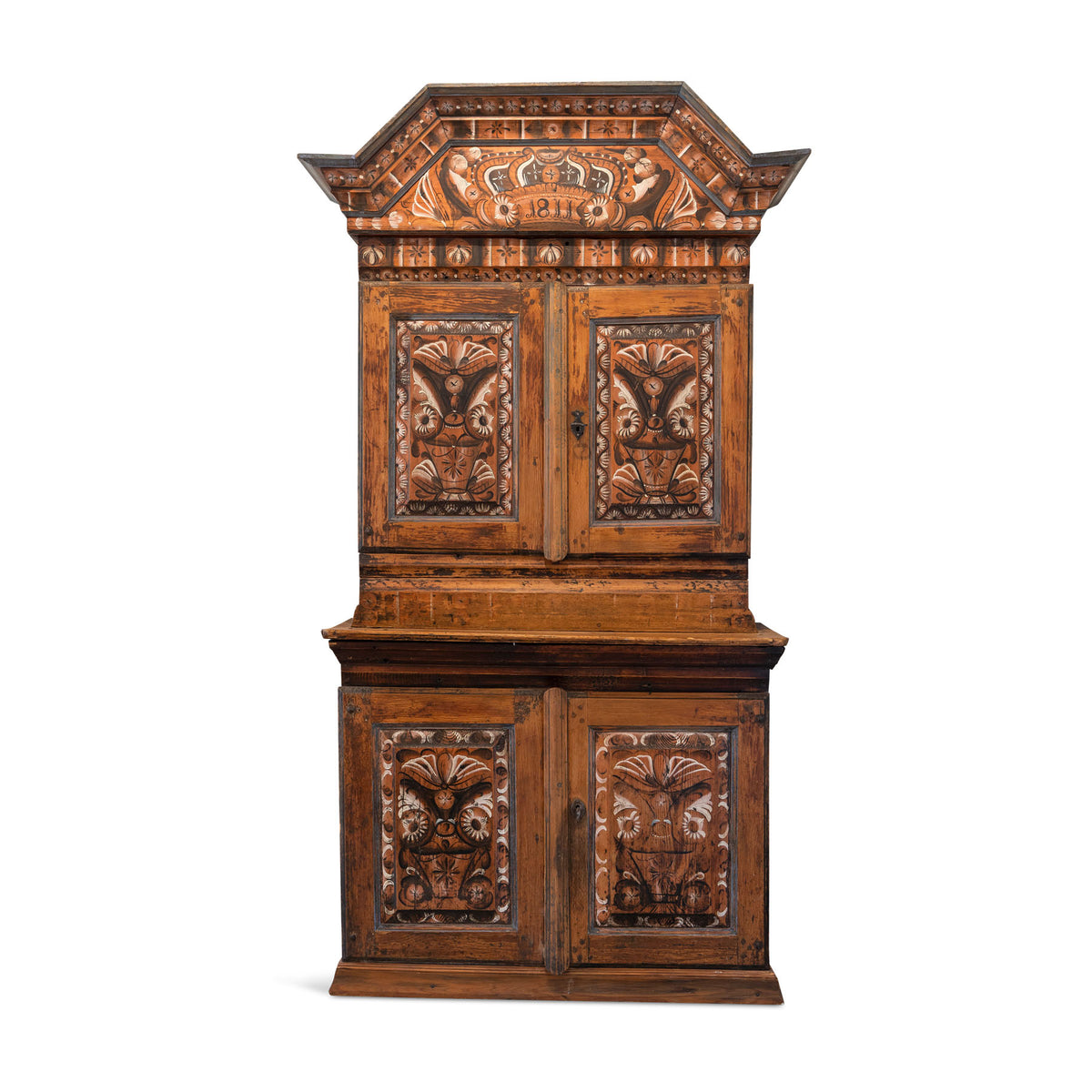 Swedish Dalarna Crown Cabinet dated 1811 Eleish Van Breems Home