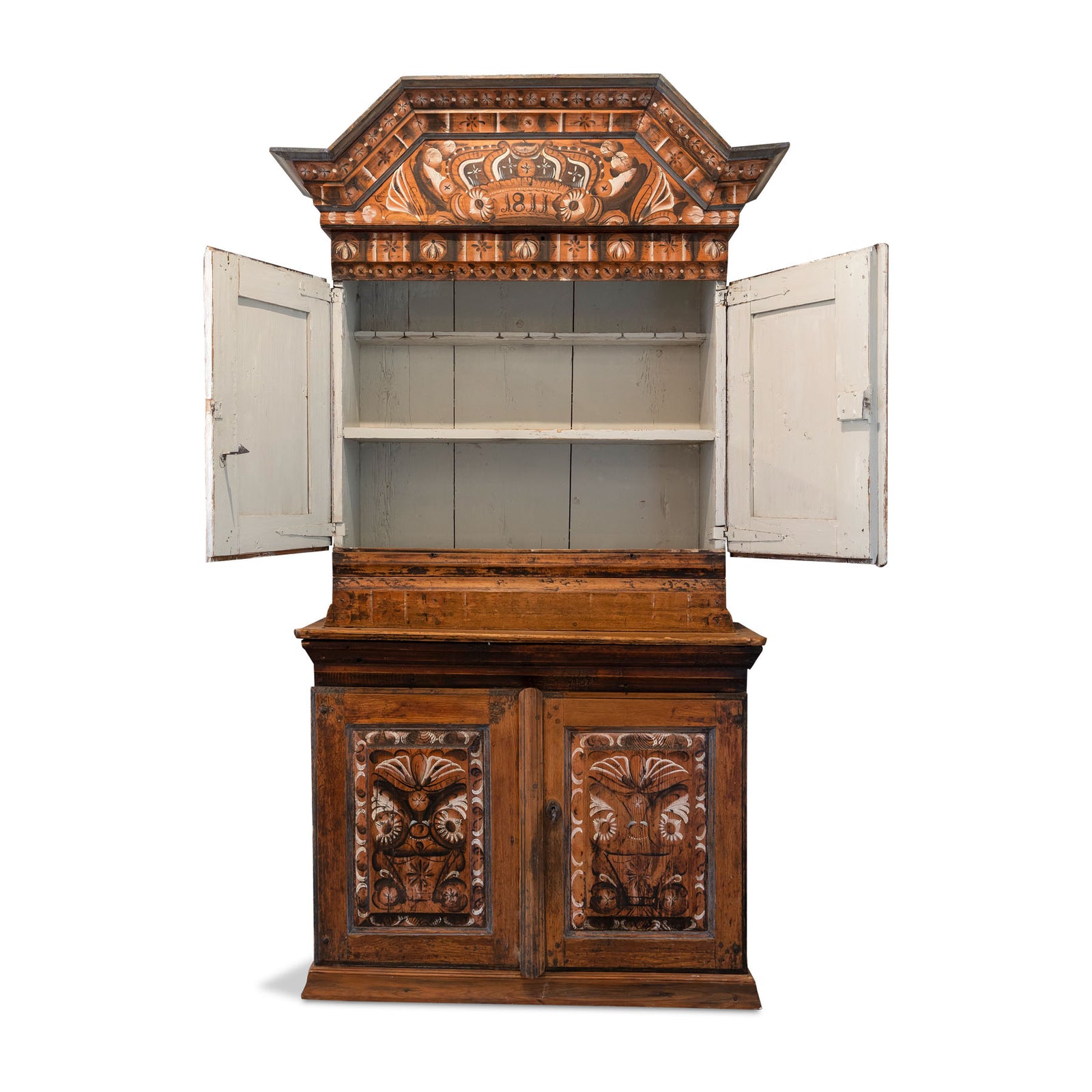 Swedish Dalarna Crown Cabinet dated 1811 Eleish Van Breems Home