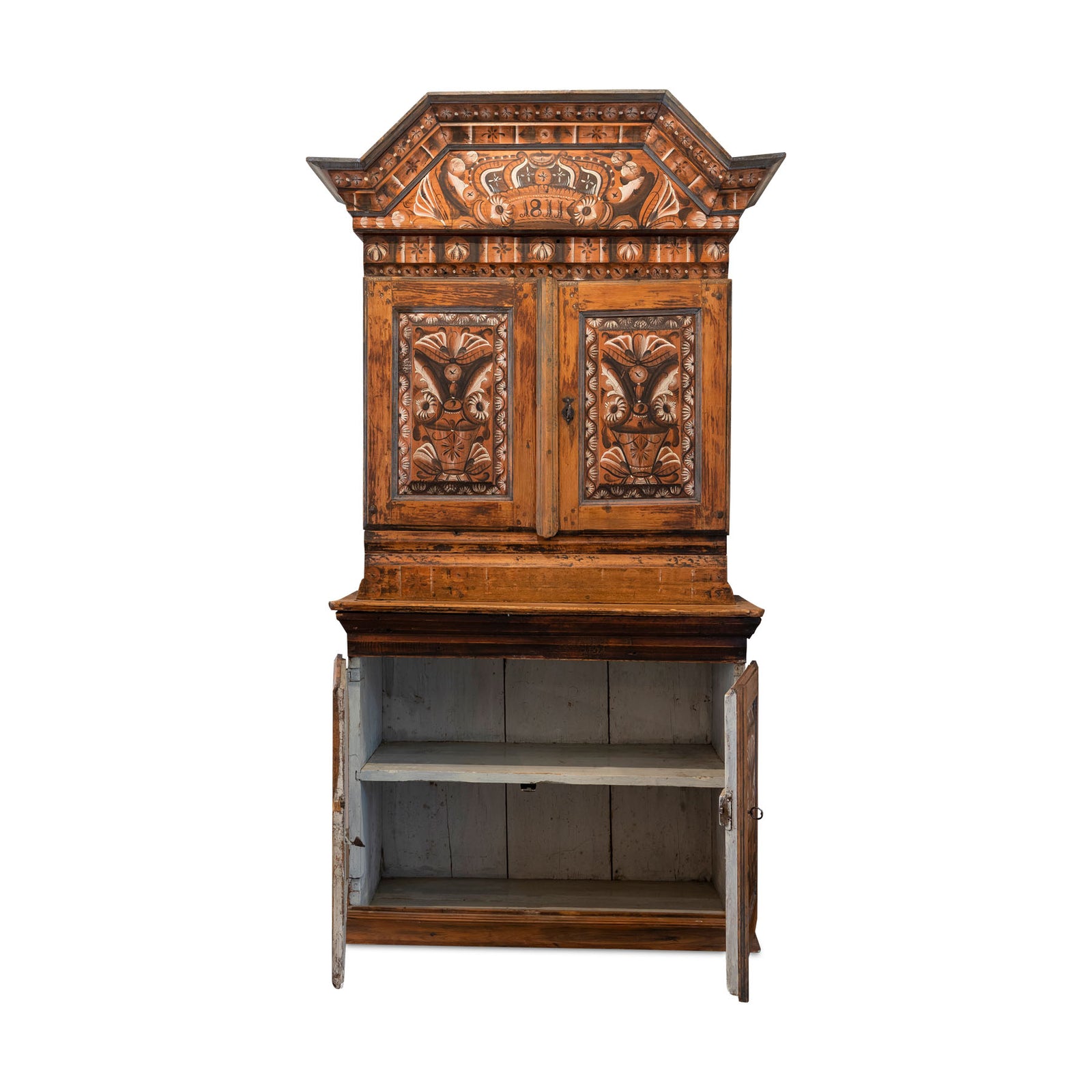 Swedish Dalarna Crown Cabinet dated 1811 Eleish Van Breems Home