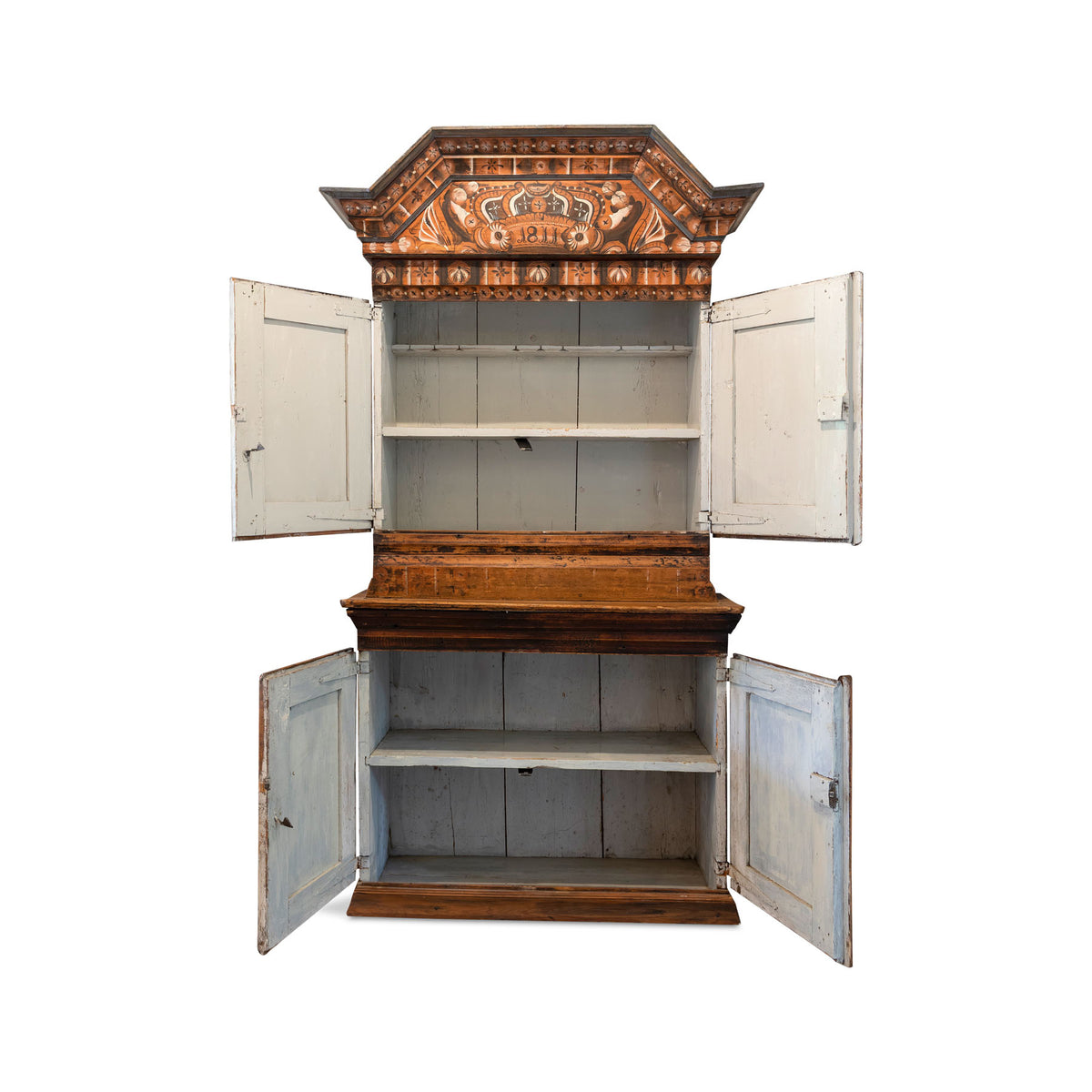 Swedish Dalarna Crown Cabinet dated 1811 Eleish Van Breems Home