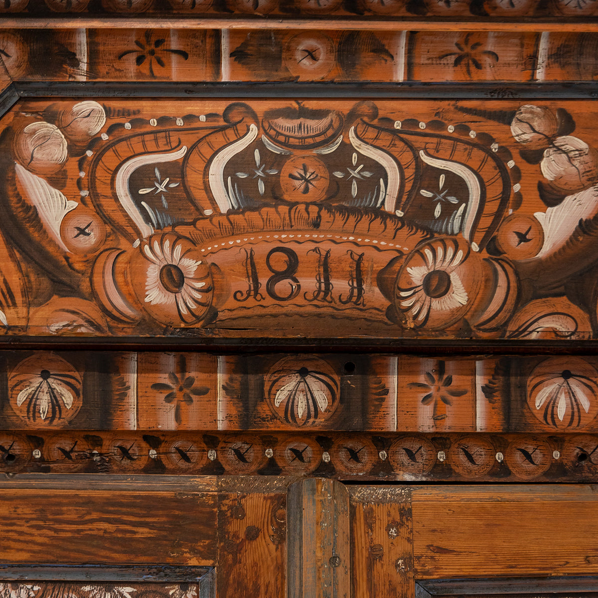Swedish Dalarna Crown Cabinet dated 1811 Eleish Van Breems Home