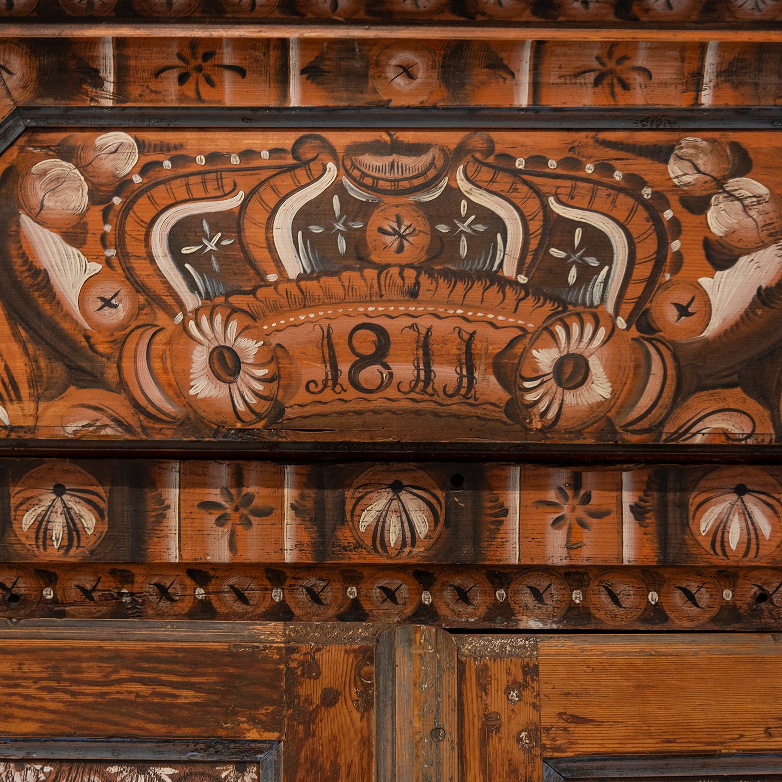 Swedish Dalarna Crown Cabinet dated 1811 Eleish Van Breems Home