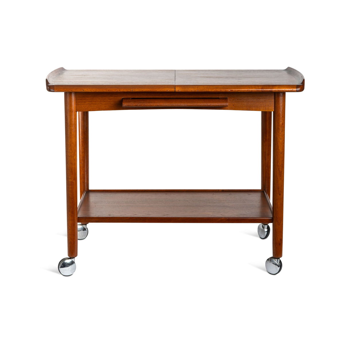 Mid-Century Danish Teak Cart with Expandible Slide Top Eleish Van Breems Home