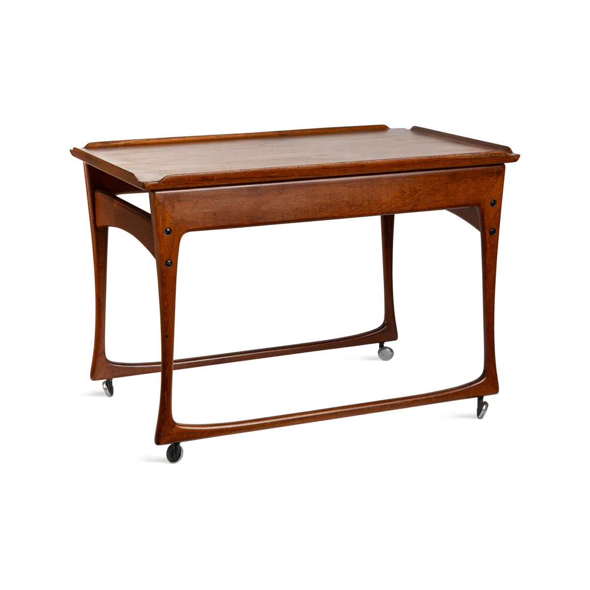 Mid-Century Danish Teak Cart with Slide Top Eleish Van Breems Home