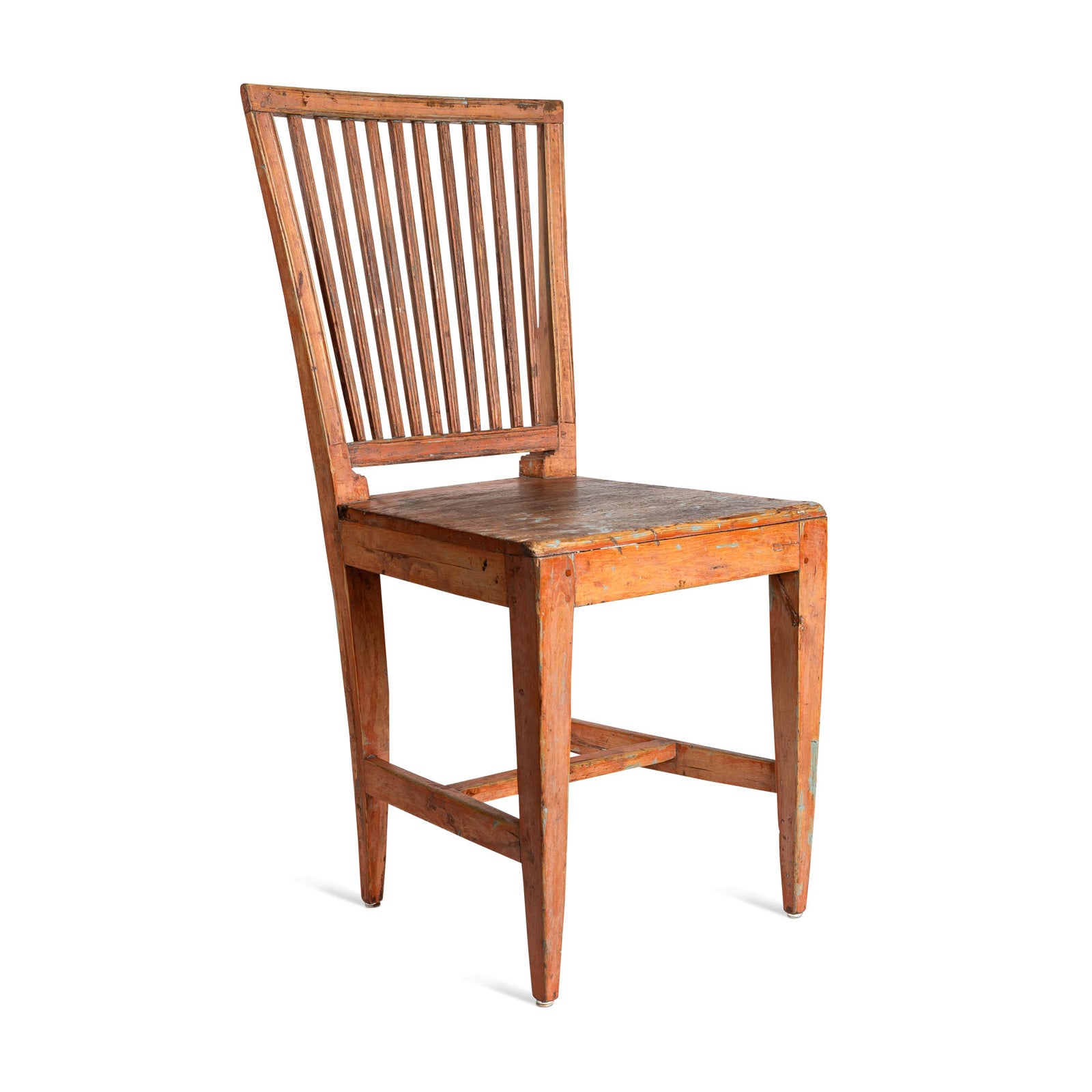 Early 19th C. Red Swedish Farm Chair Eleish Van Breems Home