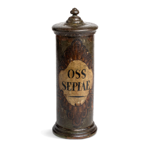 Early 19th C. Italian Apothecary Painted Wooden Jar