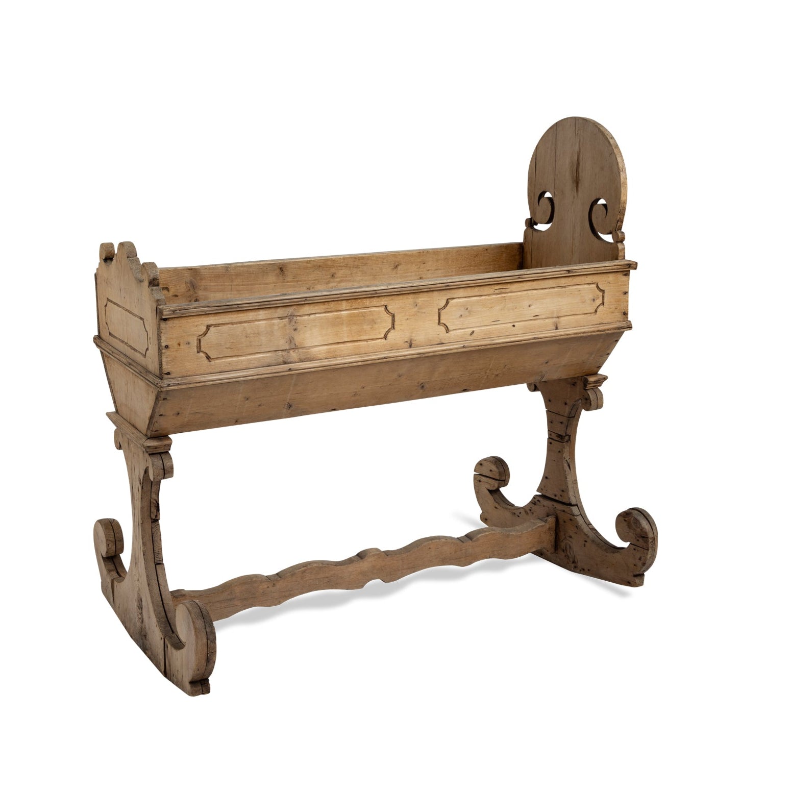 Antique Swedish Pine Children's Cradle Eleish Van Breems Home