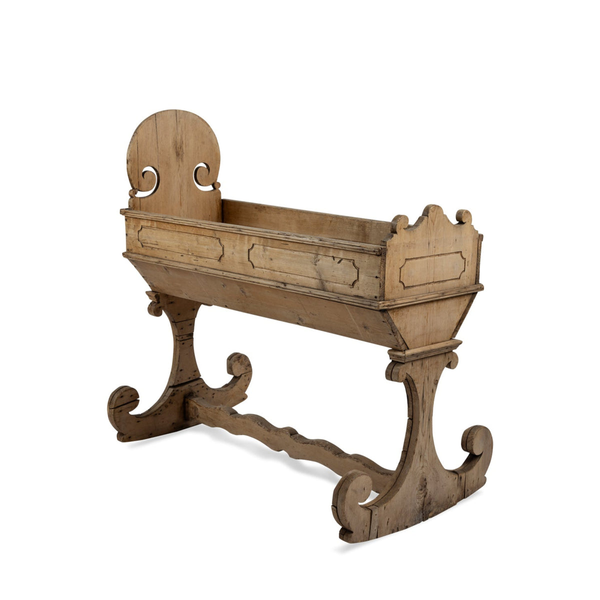 Antique Swedish Pine Children's Cradle Eleish Van Breems Home
