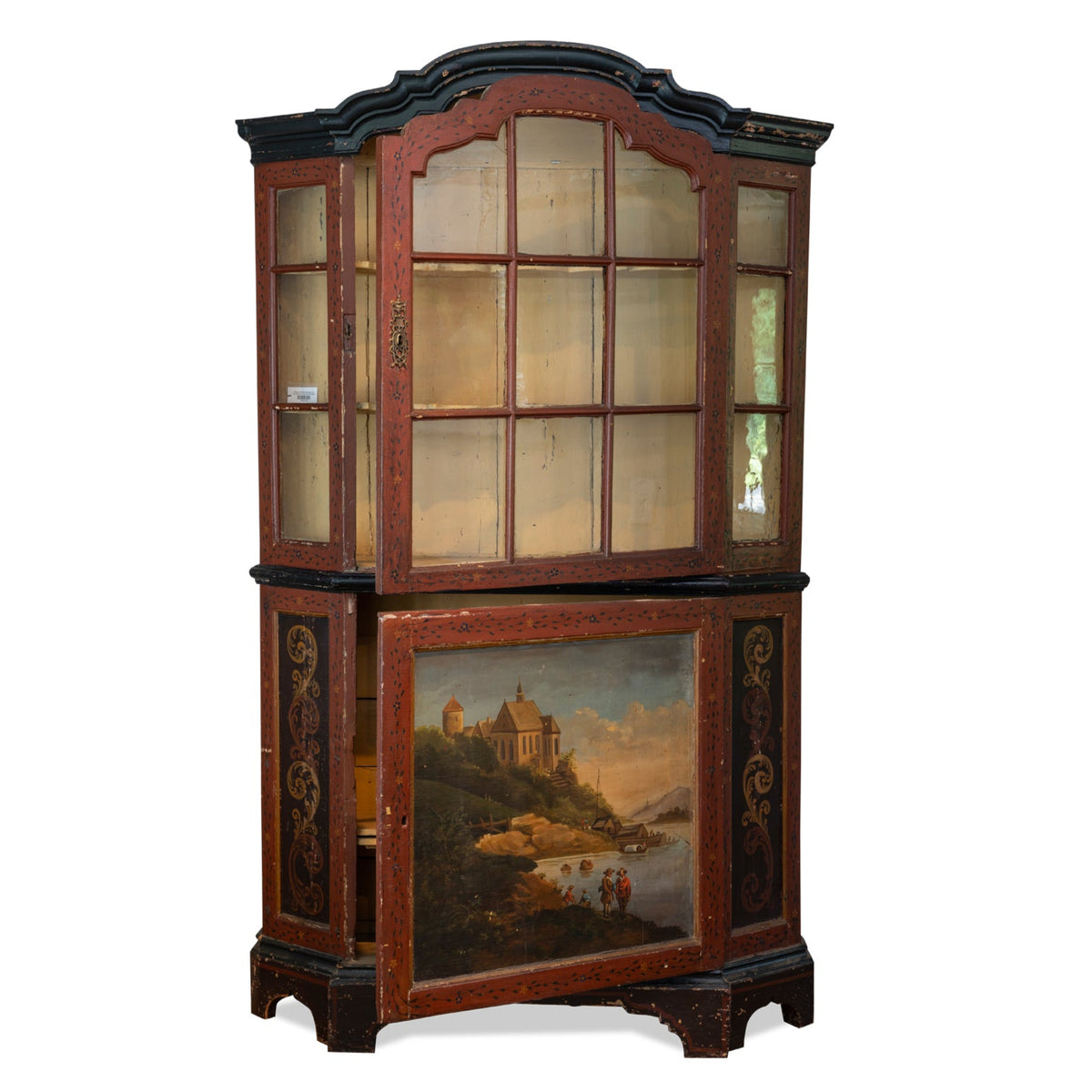 Painted Cabinet with Glass Top Eleish Van Breems Home