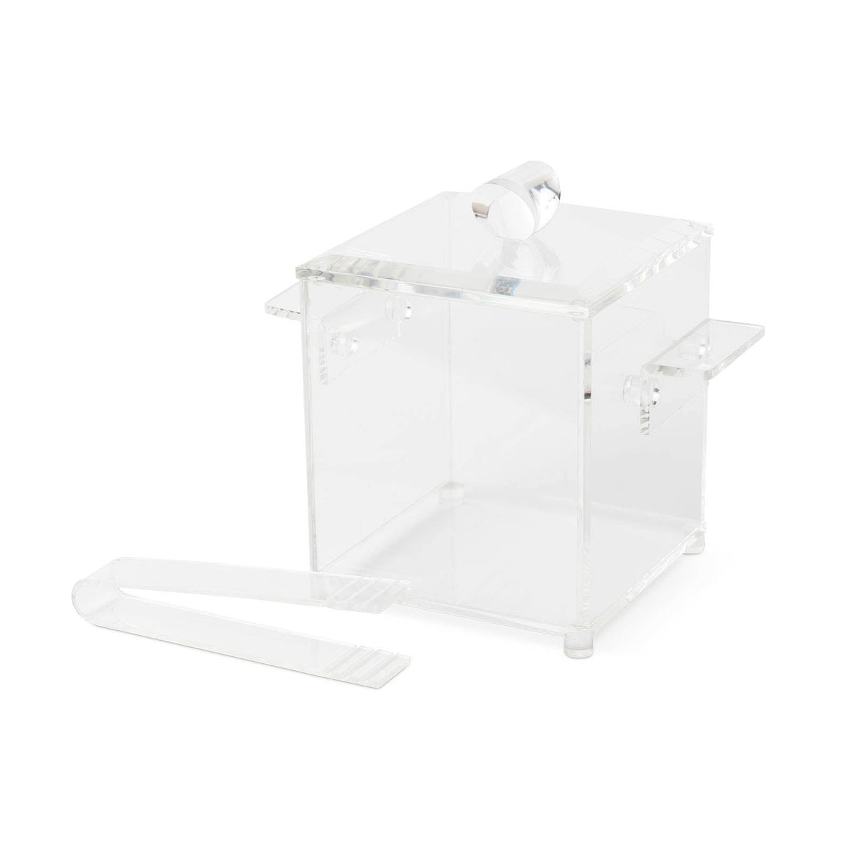 Mid-Century Modern Lucite Ice Bucket with Tongs Eleish Van Breems Home