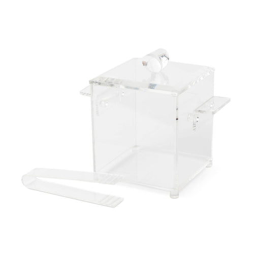 Mid-Century Modern Lucite Ice Bucket with Tongs