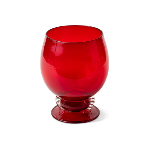 Venetian Mid Century Red Murano Fishbowl Vase, circa 1930's