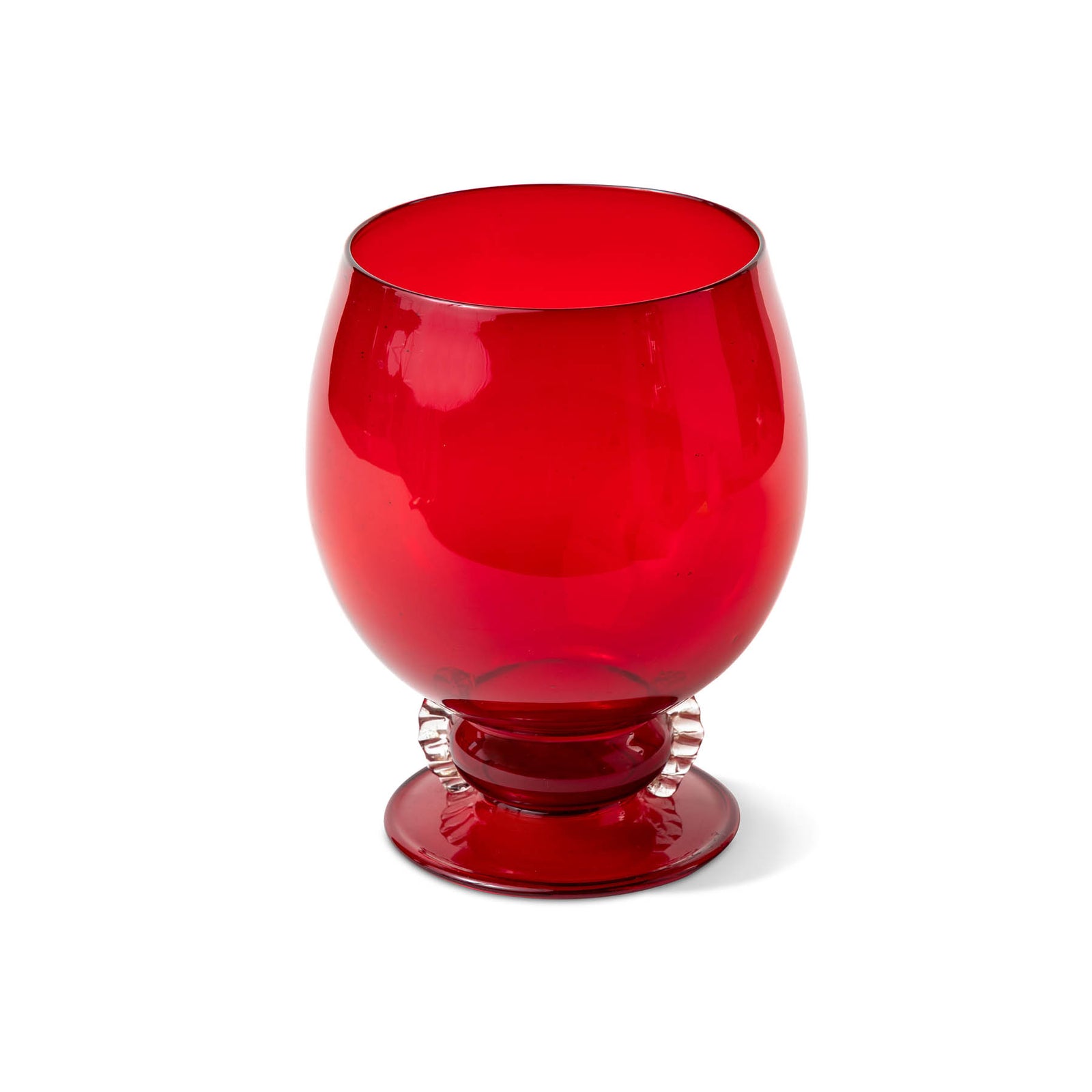 Venetian Mid Century Red Murano Fishbowl Vase, circa 1930's Eleish Van Breems Home