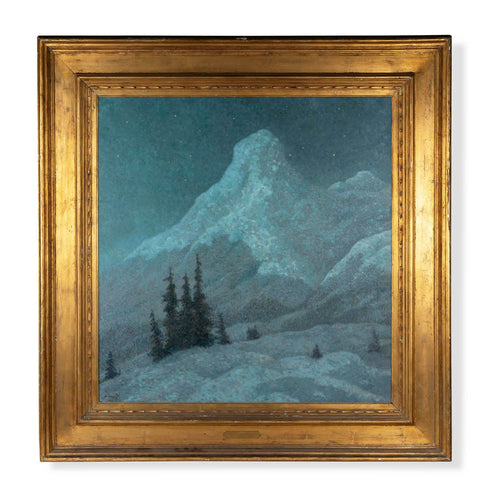 Painting by William Henry Singer Jr "A Winter Night" (Norway) 1926