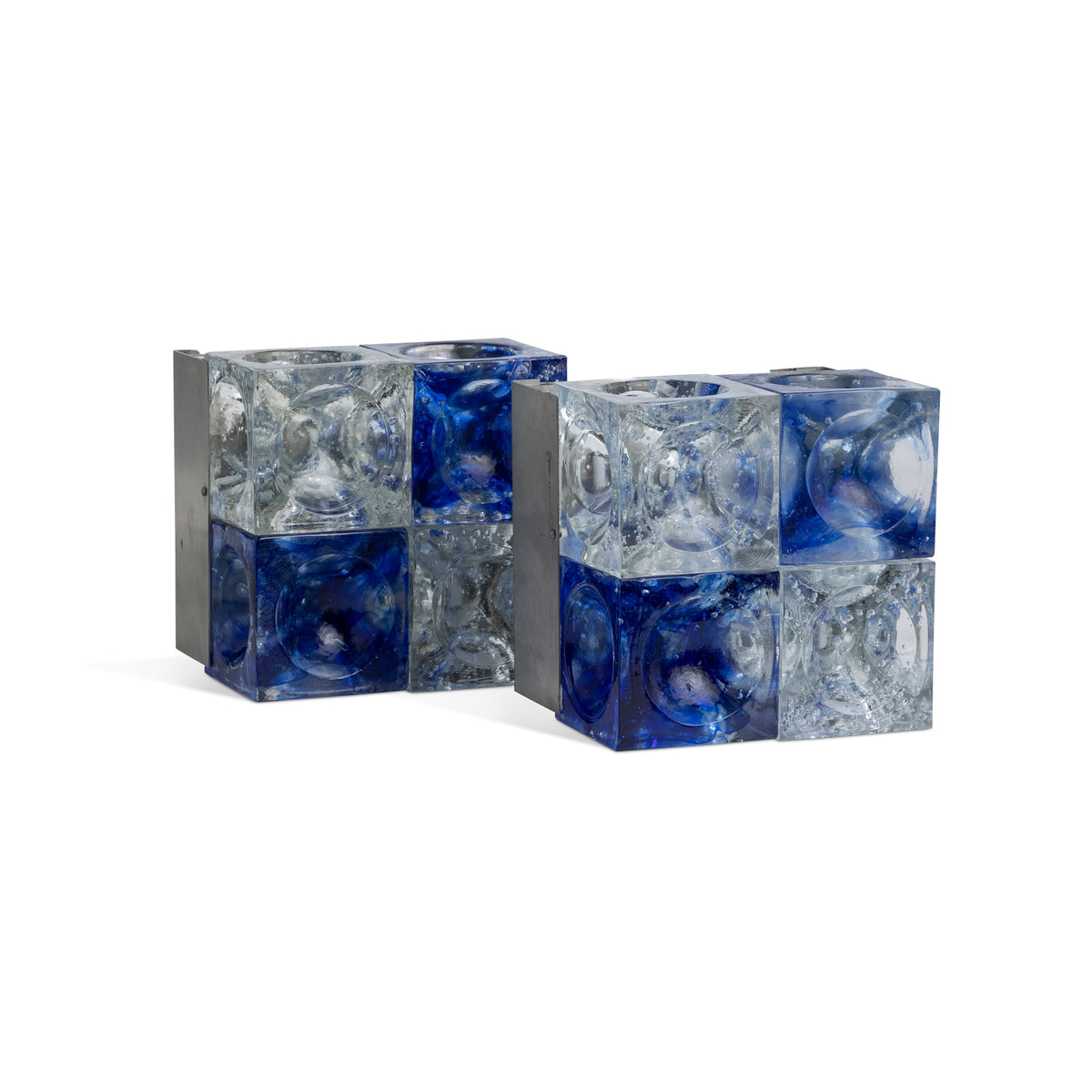 Pair Of Blue Cube Sconces Eleish Van Breems Home