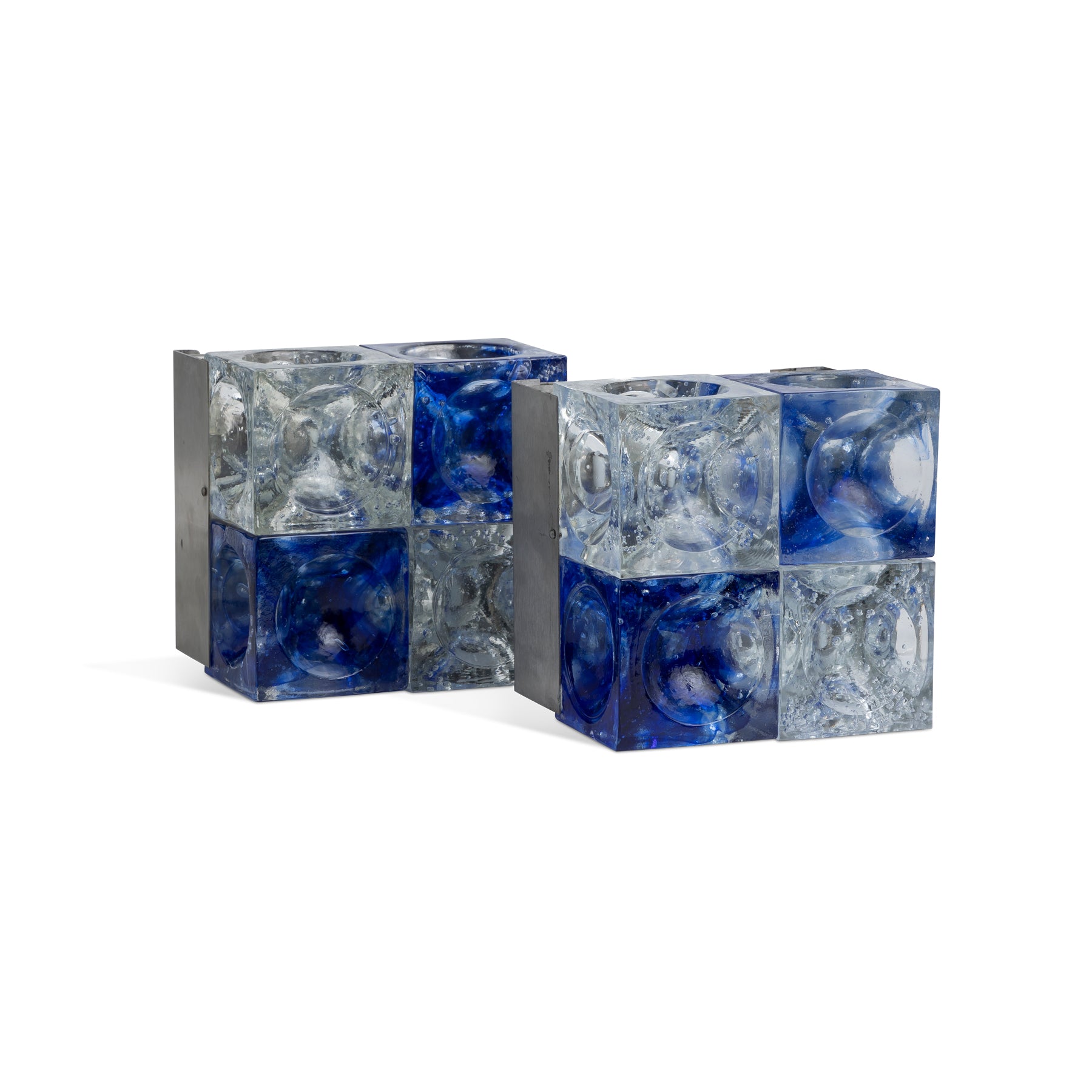 Pair Of Blue Cube Sconces Eleish Van Breems Home