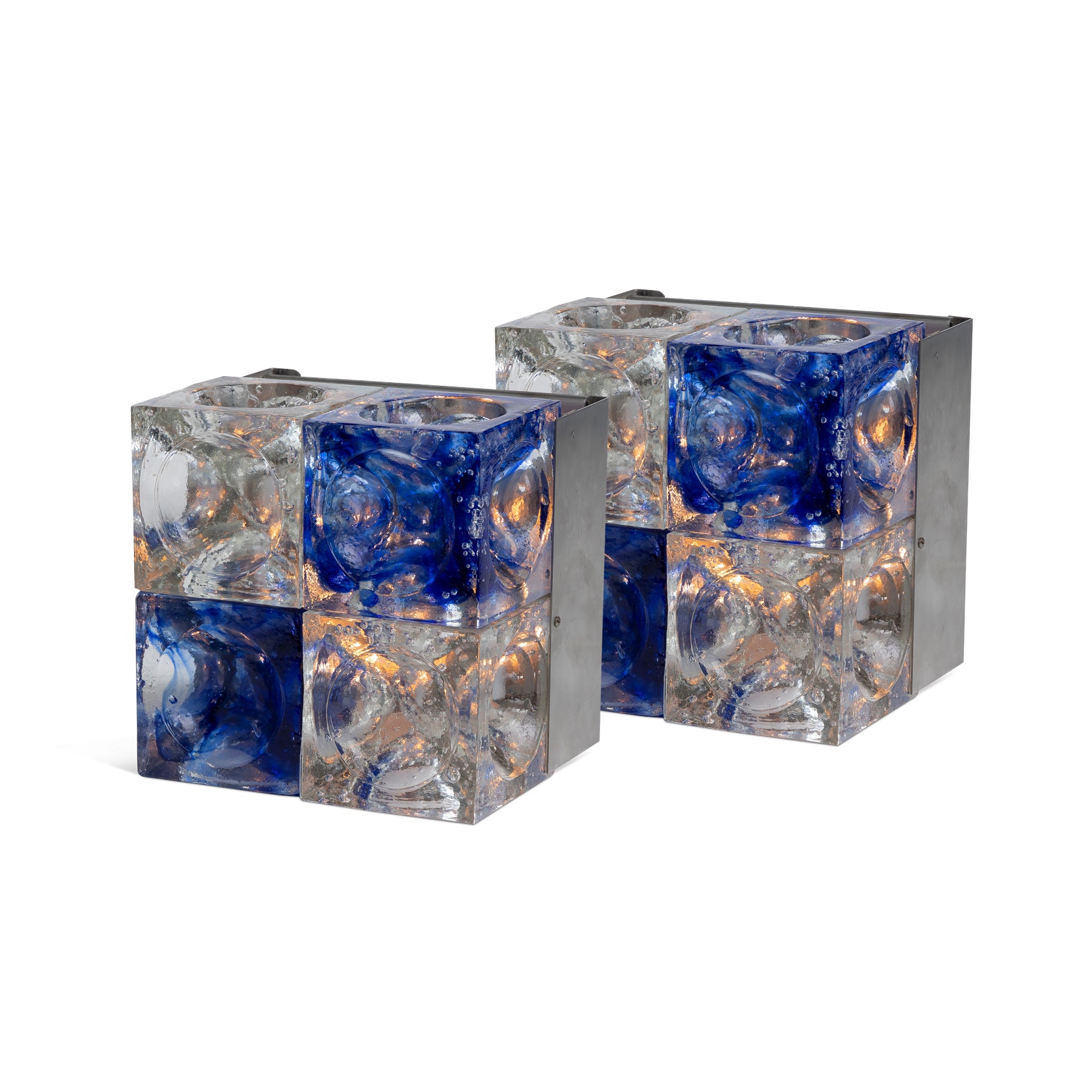 Pair Of Blue Cube Sconces Eleish Van Breems Home