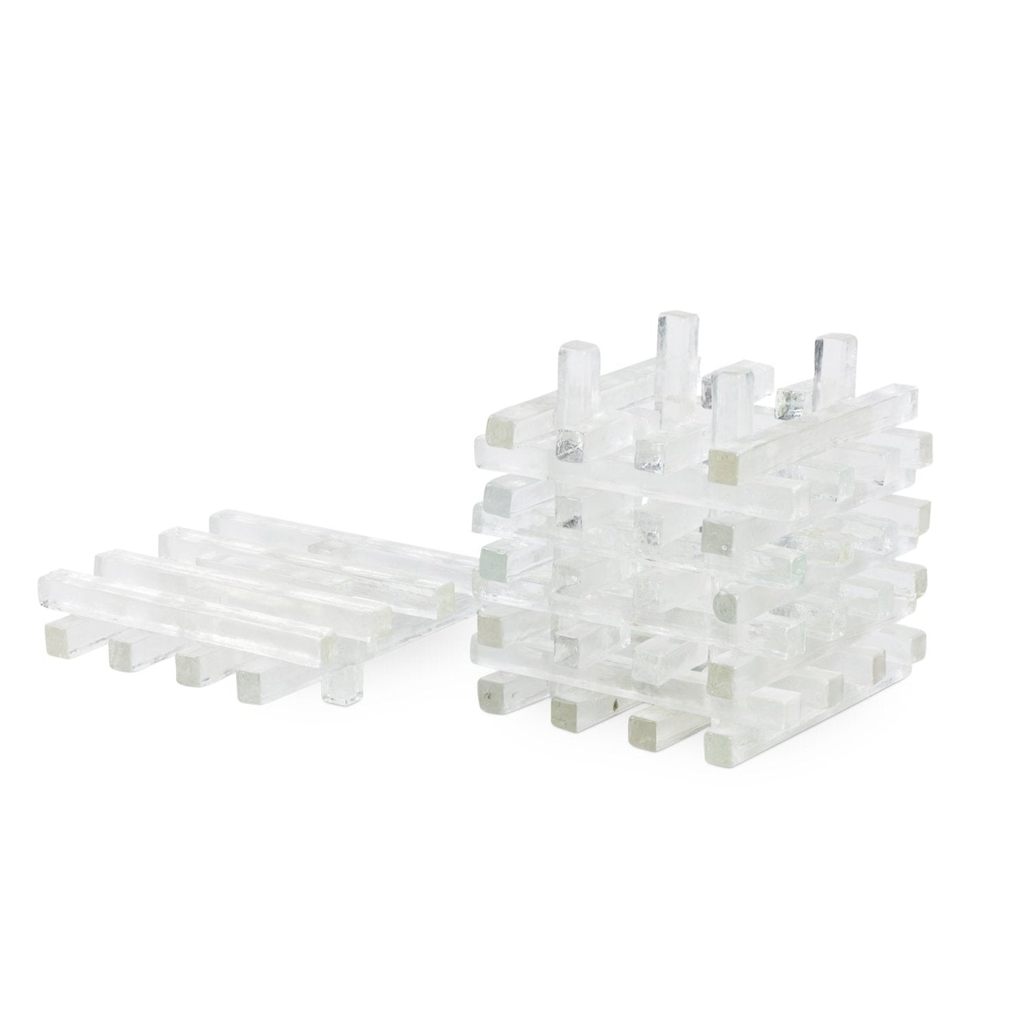 Pair Of Glass Cube Lamps Eleish Van Breems Home