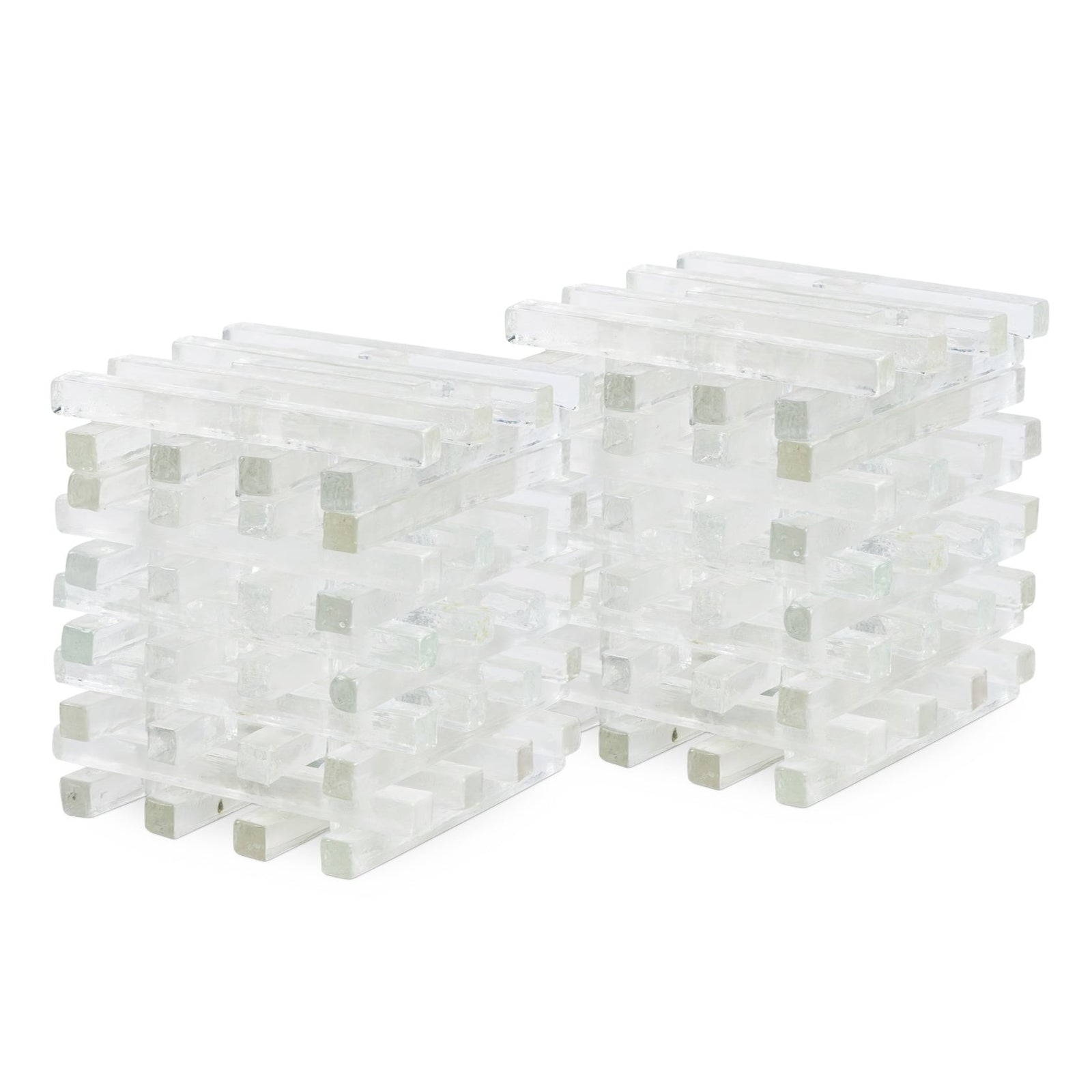 Pair Of Glass Cube Lamps Eleish Van Breems Home