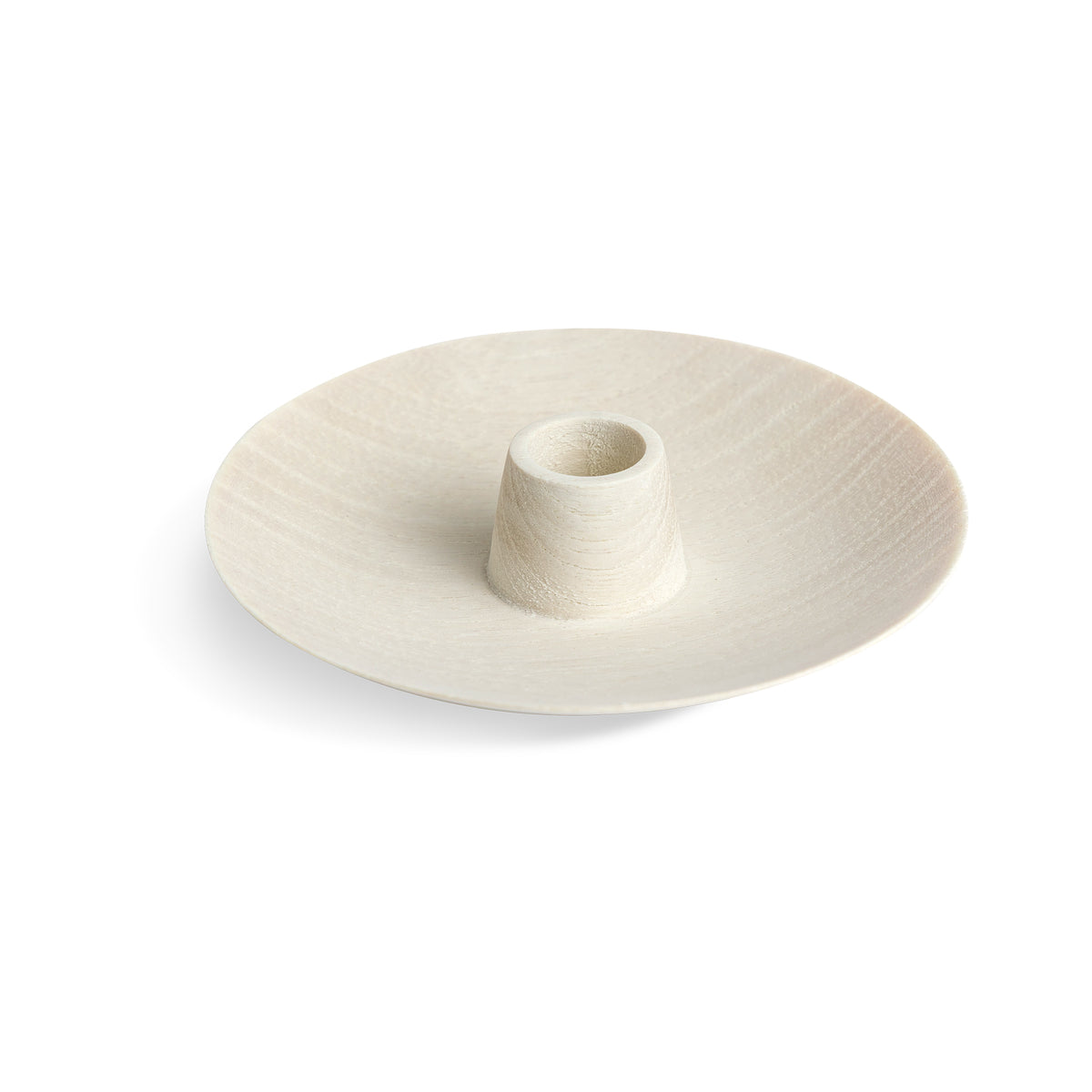 Itza Wood Round Taper Candle Holder Plate in Blonde Cedar Eleish Van Breems Home
