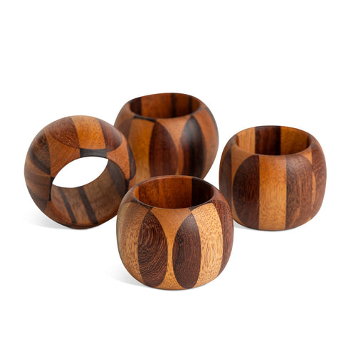 Itza Wood Wide Marquetry Napkin Ring