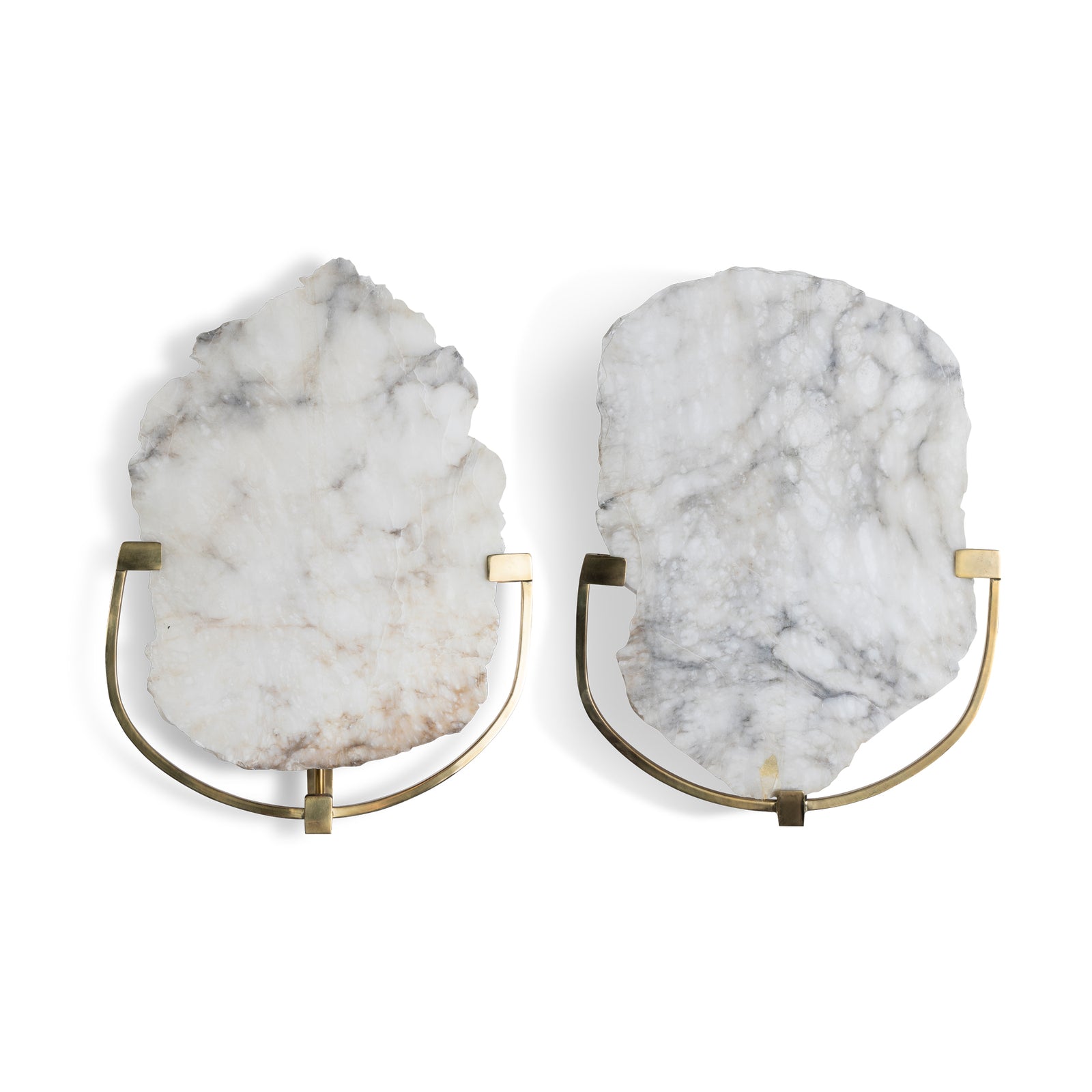 Pair Of Alabaster And Brass Sconces Eleish Van Breems Home