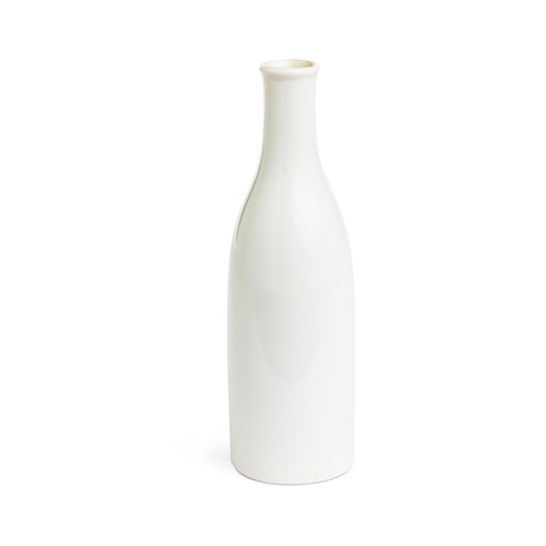 Mid-Century White Ceramic Sake Bottle (Tokkuri)