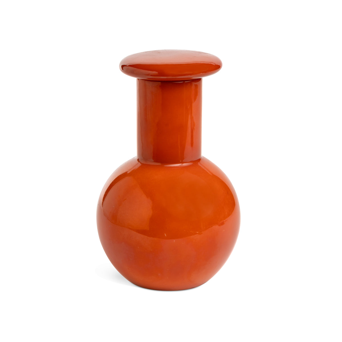 Mid Century Ceramic Japanese Persimmon Bulbous Decanter Eleish Van Breems Home
