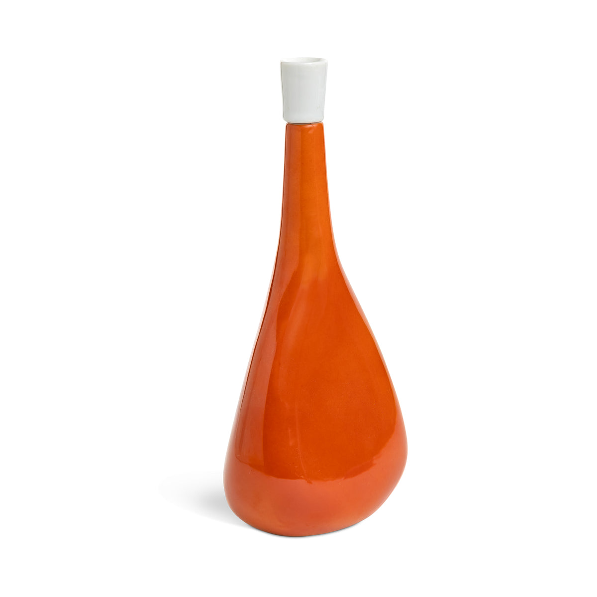 Mid Century Japanese Persimmon Ceramic Saki Decanter Eleish Van Breems Home