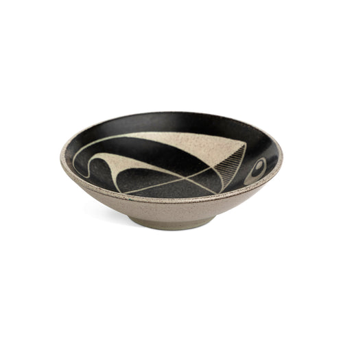Danish Small Mid-Century Modern Geometric Ceramic Bowl