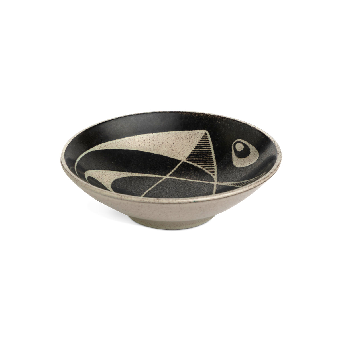Danish Small Mid-Century Modern Geometric Ceramic Bowl Eleish Van Breems Home